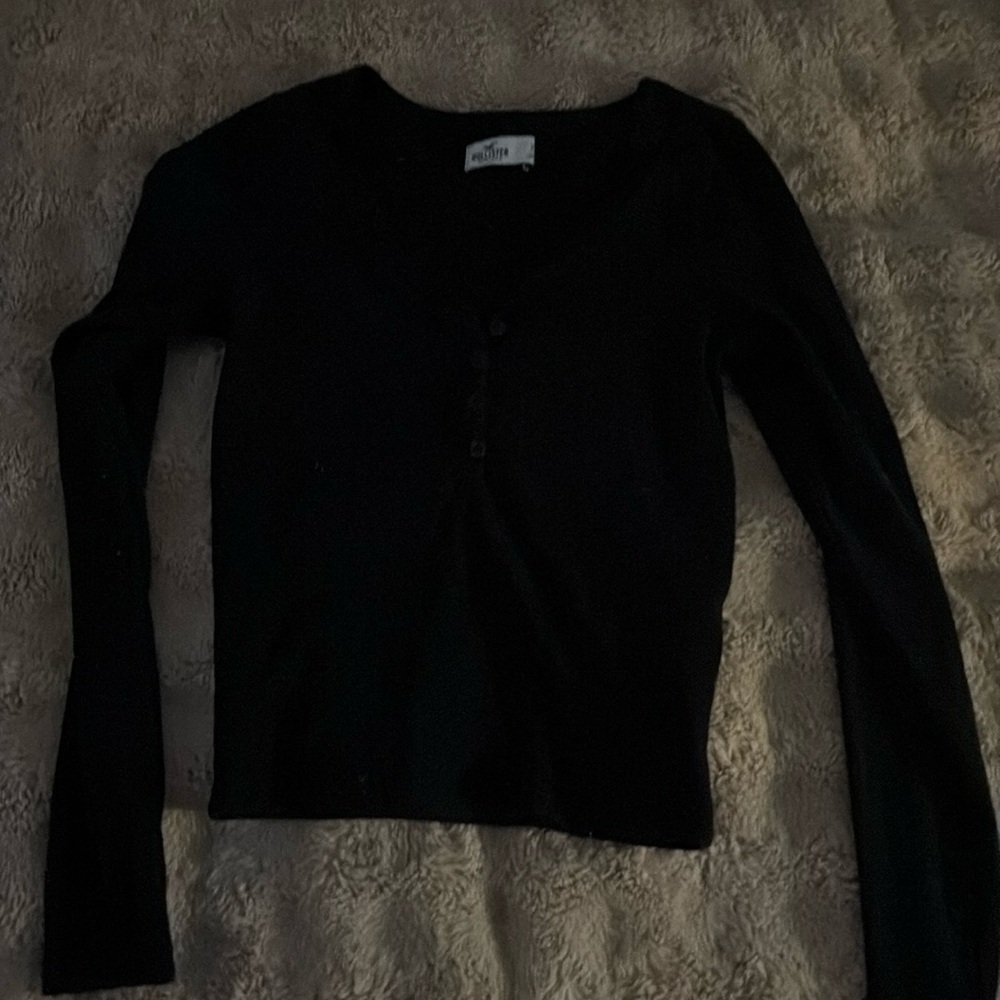 Black button up V neck from holister.